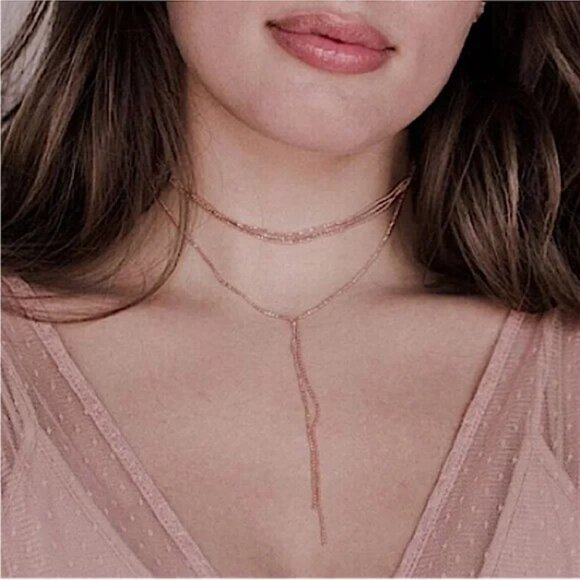 8 Other Reasons Everybody Has Reasons Rose Gold Tone Lariat Ball Chain Necklace - Picture 15 of 15